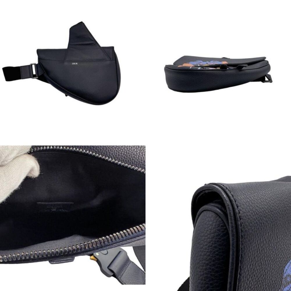 Dior Saddle Navy Leather Shoulder Bag (Pre-Owned) - Picture 3 of 5